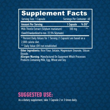 - Milk Thistle 100 mg 60 Capsules в категория Храносмилане. Milk Thistle 100