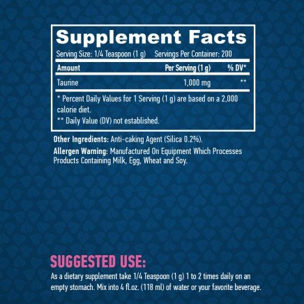 HLB-00775 - 100% Pure Taurine Powder 200 g в категория Холестерол. 100% Pure