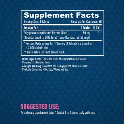 - Resveratrol 40 mg 60 Tablets в категория Холестерол. Resveratrol 40 мг 60
