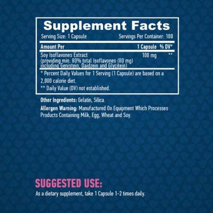- Soy Isoflavones 80% Extract 100 mg 100 Capsules в категория