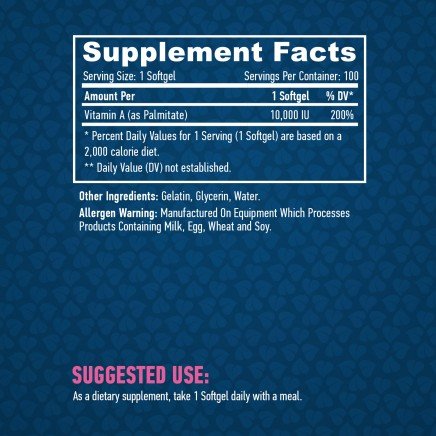 HLB-00743 - Vitamin A 10 000 IU 100 Softgels в категория Витамини. Vitamin A 10