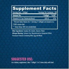 Vitamin D-3 400 IU 100 гел-капсули Vitamin D-3 400 IU 100 гел-капсули