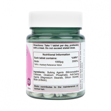 - Biotin 1000 mcg 120 Tablets в категория Витамини. Biotin 1000 мкг 120