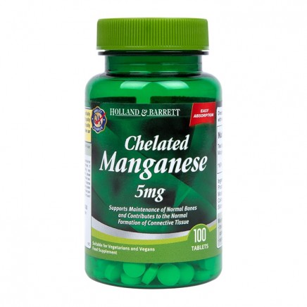HOB-013502 - Chelated Manganese 5 mg 100 Tablets в категория Минерали. Chelated