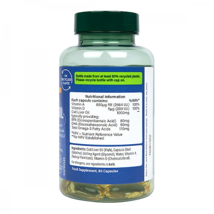 - Cod Liver Oil 1000 mg 60 Softgel Capsules в категория Мозъчна функция.