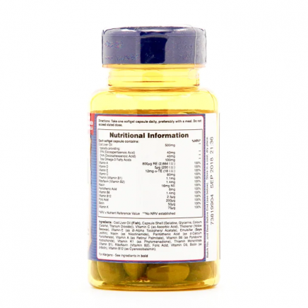 - Cod Liver Oil with Multi-Vitamins 500 mg 60 Softgel Capsules в категория