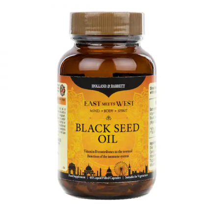 HOB-169759 - East Meets West Blackseed Oil 60 Liquid Capsules в категория Астма.