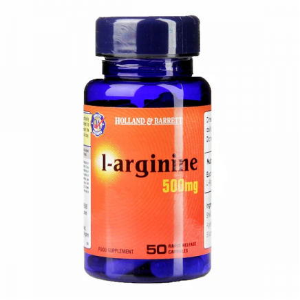 - L-Arginine 500 mg 50 Rapid Release Capsules в категория Хипертония.