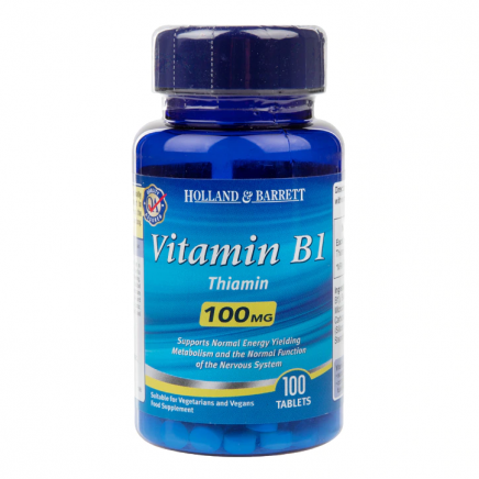 HOB-016701 - Vitamin B1 Thiamin 100 mg 100 Tablets в категория Витамини. Vitamin