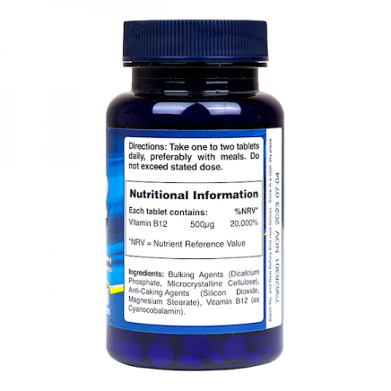 HOB-4013700 - Vitamin B12 500 mcg 100 Tablets в категория Витамини. Vitamin B12
