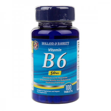 HOB-011607 - Vitamin B6 50 mg 100 Tablets в категория Витамини. Vitamin B6 50