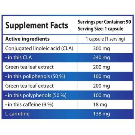 HSL-190310 - CLA, GREEN TEA, L-CARNITINE 90 capsules в категория Имунна