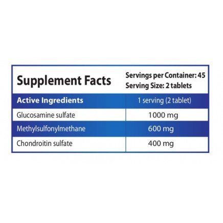 HSL-190259 - Glucosamine MSM Chondroitin 90 Tabs в категория Артроза. Glucosamine