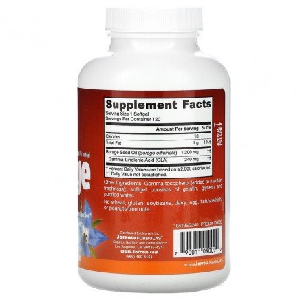 JRW-09009 - Borage GLA-240 + Gamma Tocopherol 120 Softgels в категория Омега 3-6-9.