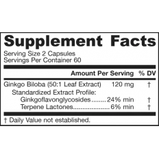 Ginkgo Biloba 50:1 120 веге капсули Ginkgo Biloba 50:1 120 веге капсули