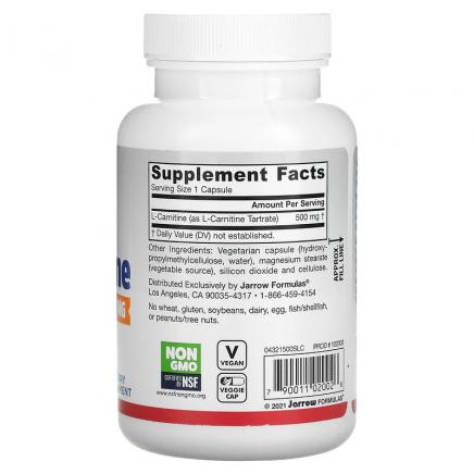 JRW-02002 - L-Carnitine 500 500 mg 100 Veggie Capsules в категория Холестерол.