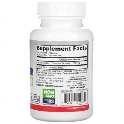 JRW-02001 - L-Carnitine 500 500 mg 50 Veggie Capsules в категория Сърдечно