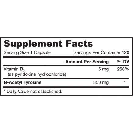 JRW-15051 - N-Acetyl Tyrosine 350 mg 120 capsules в категория Стрес. N-Acetyl