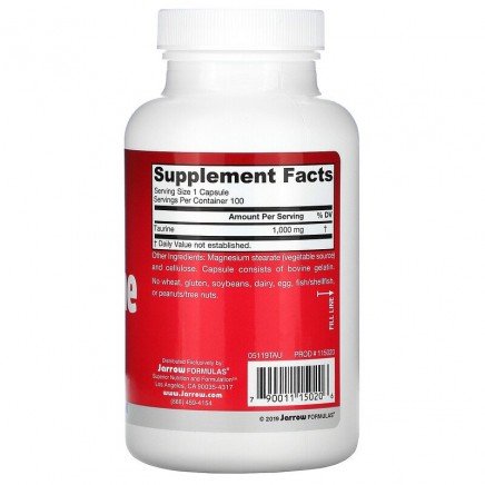 JRW-15020 - Taurine 1000 mg 100 Capsules в категория Сърдечно-съдово