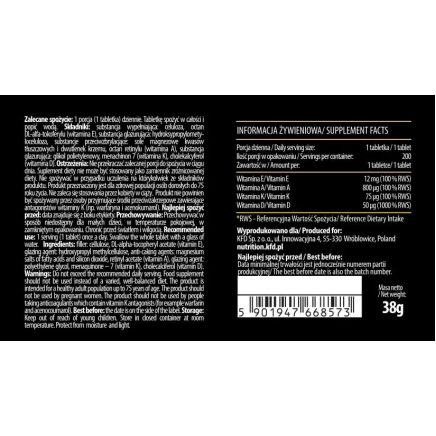 KFD-668573 - Vitamin A-D-E-K 200 Tablets в категория Витамини. Vitamin A-D-E-K