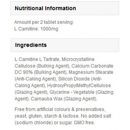 MYP-304693 - L-Carnitine 1000mg 90 Tablets в категория Отслабване.