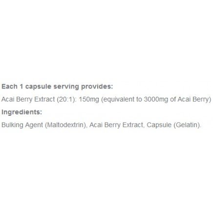 Мнения и ползи от Total Acai Berry 20:1 Extract 60 капсули I Myvitamins четете в Zdrave365.com - Total Acai Berry 20:1 Extract 60 Capsules в категория Антиоксиданти.
