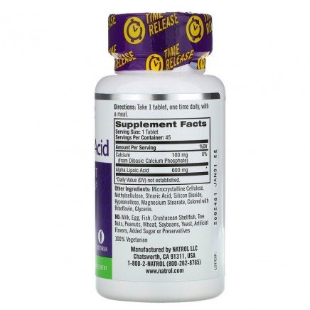 NTL-05229 - Alpha Lipoic Acid 600 mg 45 Tablets в категория Антиоксиданти.
