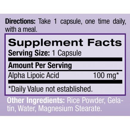 NTL-00311 - Alpha Lipoic Acid 100 mg 100 Capsules в категория . Алфа липоева
