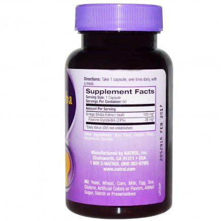 NTL-00762 - Ginkgo Biloba 60 mg 60 Capsules в категория . Гинко Билоба (Ginkgo