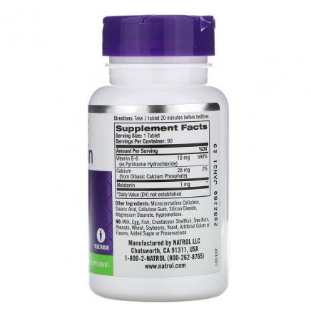 NTL-00465 - Melatonin 1 mg 90 Tablets в категория Стрес. Melatonin 1 мг 90/180