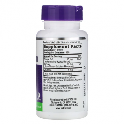 NTL-00466 - Melatonin 1 mg 180 Tablets в категория Стрес. Melatonin 1 мг 180
