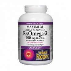 Maximum Triple Strength Rx Omega-3 900 mg 150 Softgels Natural Factors