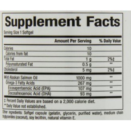 NFS-08820 - Wild Pacific Salmon Oil 1000 mg softgels в категория Възпаления.