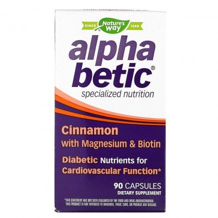 NWY-60024 - Alpha Betic Cinnamon With Magnesium & Biotin 90 Capsules в категория