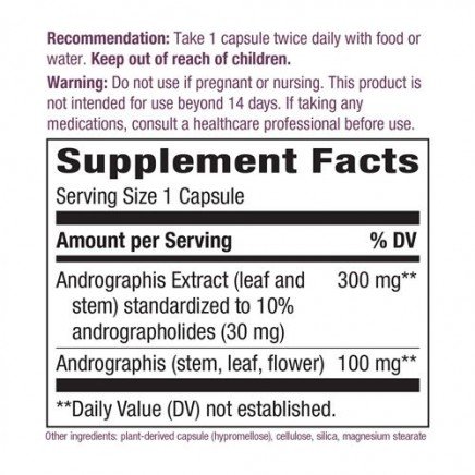 NWY-15381 - Andrographis 60 Vegan Capsules в категория Растителни