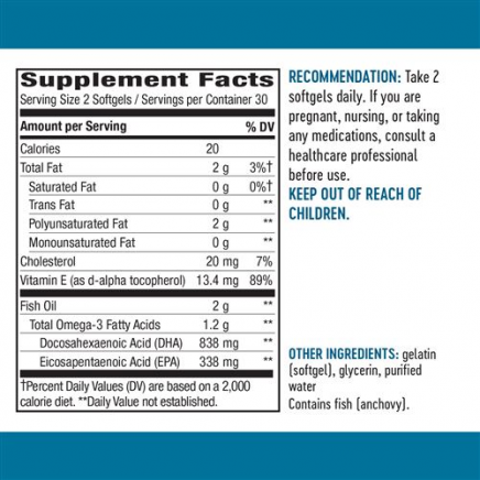 NWY-15682 - Mega-DHA Premium Fish Oil 1000 mg 60 Softgels в категория Мозъчна