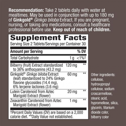 NWY-15252 - Ginkgold Eyes 100 mg 60 Vegan Tablets в категория Възпаления.