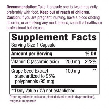 NWY-14320 - Grape Seed with Vitamin C 30 Vegan Capsules в категория Анти ейдж