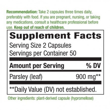 NWY-15300 - Parsley Leaf 450 mg 100 Vegan Capsules в категория Кости. Parsley Leaf