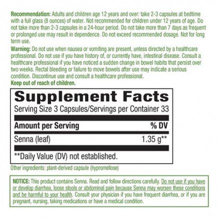 NWY-17000 - Senna Leaves 450 mg 100 Vegan Capsules в категория Растителни