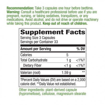 NWY-17700 - Valerian Root 1590 mg 100 Vegan Capsules в категория Безсъние.