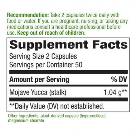 NWY-18300 - Yucca Stalk 520 mg 100 Vegan Capsules в категория . Юка (стебло) 520