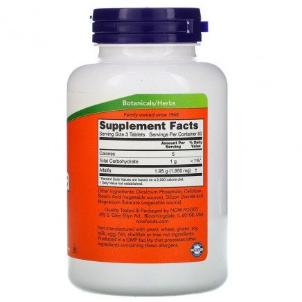 NOW-02620 - Alfalfa 650 mg 250 Tablets в категория Храносмилане.