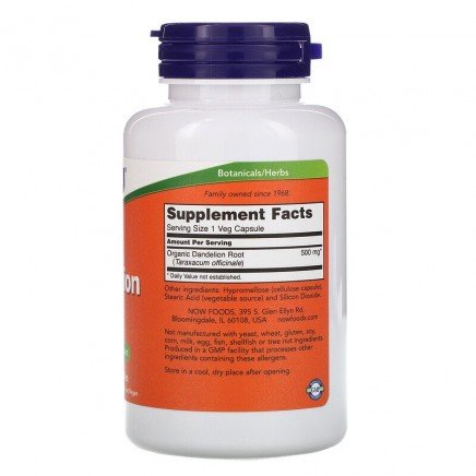 NOW-04645 - Dandelion Root 500 mg 100 Veg Capsules в категория Черен Дроб.