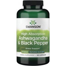 High Absorption Ashwagandha & Black Pepper 120 капсули