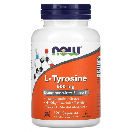 NOW-00162 - L-Tyrosine 500 mg 120 Capsules в категория Хронична Умора.
