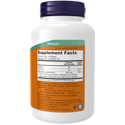 NOW-01297 - Magnesium Citrate 90 Softgels в категория Минерали. Magnesium Citrate