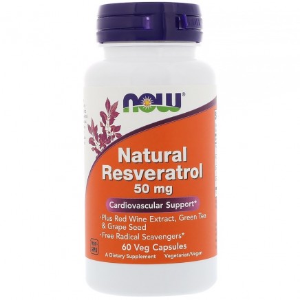 NOW-03339 - Natural Resveratrol 50 mg 60 Veg Capsules в категория