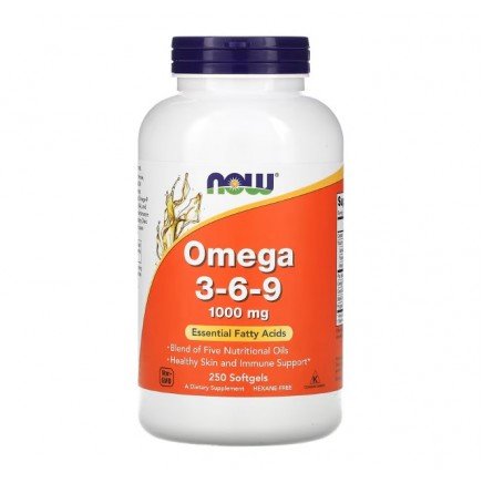 NOW-01837 - Omega 3-6-9 1000 mg 250 Softgels в категория Аритмия. Omega 3-6-9 1000