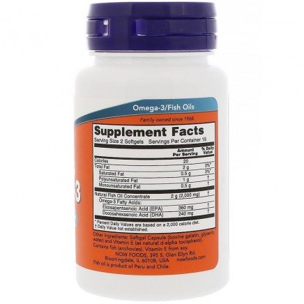 NOW-01649 - Omega 3 1000 mg 30 Softgels в категория Атеросклероза. Omega 3